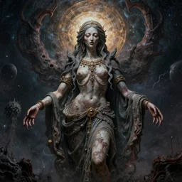 the transcendent being embodying beauty, photorealistic, detailed photography, divinity, awful, cosmic horror, religious art