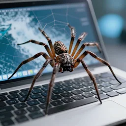 a spider with infinite amount of legs is surfing in the internet