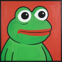 pepe the frog,pop art masterpiece painting by Walter Battiss,