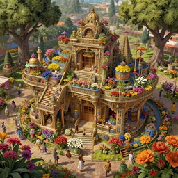 feria de las flores colombia, thorough details, intricate, artstation, highly detailed, syd mead, digital painting, 4 k