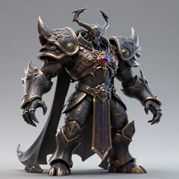 a hyperrealistic rendering of an epic boss fight against an ornate supreme dark overlord by pokedstudio, rendered in blender