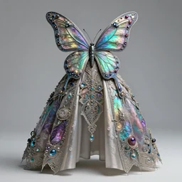 iridescent buttefly dress : by michal karcz, daniel merriam, victo ngai and guillermo del toro : ornate, dynamic, particulate, intricate, elegant, highly detailed, centered, artstation, smooth, sharp focus, octane render