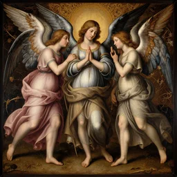 a digital painting of Biblically accurate angels, renaissance oil painting, intricate, filigree