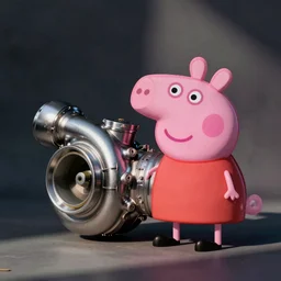 turbocharger with the skin of peppa pig