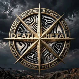 intracate and very detailed death metal logo, bold font, unreadable word, ryoji ikeda and m. c escher, zdzislaw beksinski, wayne barlowe