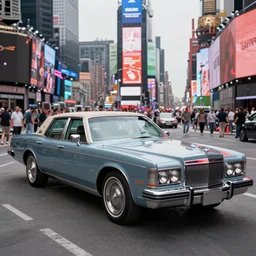 lincoln continental in times square in the 1 9 7 0 s, photorealistic, hyperdetailed 3 d matte painting, hyperrealism, hyperrealistic, cinematic, unrealengine octane render