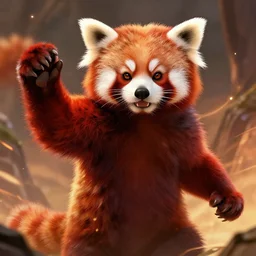 Red Panda jedi warrior, artstation, cgsociety, award-winning, masterpiece, stunning, beautiful, glorious, powerful
