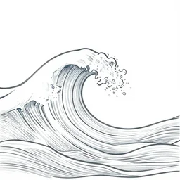 ocean wave minimalist line drawing