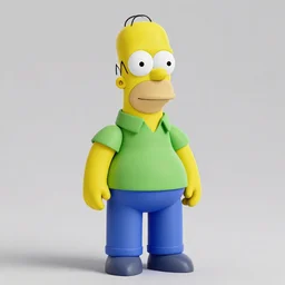 a 3d render of Homer Simpson