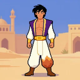 pixelart of chris evans as aladdin, full body,