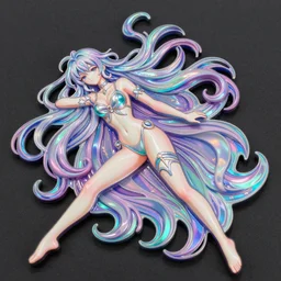 james jean isolated vinyl figure voluptuous magical girl character design, lying down pose, figure photography, dynamic pose, holographic undertones, motion shapes color design, glitter accents on figure, anime stylized, sharp focus, accurate fictional proportions, high delicate defined details, ethereal lighting