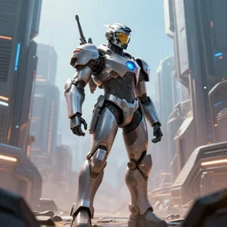 future warrior future city cg illustration