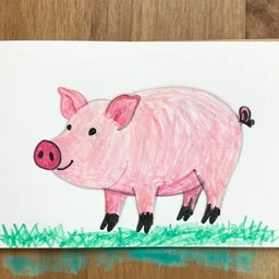 my kid drew a picture of a pig and it was terrible