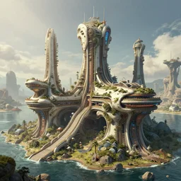 Tidalpunk architecture concepts. HD, 8k, elaborate, detailed digital art trending in artstation