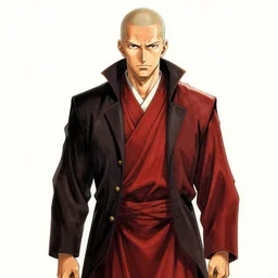 smooth detailed colored ink illustration of hitman in monk clothes, artstation, smooth, sharp focus, clean shaped illustration by kim jung gi, tomasz alen kopera, peter mohrbacher, donato giancola, joseph christian leyendecker, wlop, boris vallejo, ric estrada, ron english and eiichiro oda