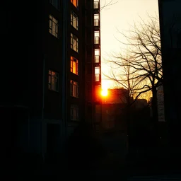 building on fire, golden hour, ultrahd, ultra sharp, hyper detailed, 8 k, shot on 3 5 mm film camera, tumblr aesthetic, wallpaper