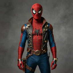 ( ( ( ( ( 1 9 5 0 s retro future spiderbatman adventurer in steampunk costume full portrait. muted colors. ) ) ) ) ) by jean - baptiste monge!!!!!!!!!!!!!!!!!!!!!!!!!!!!!!
