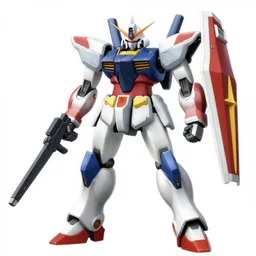 mecha in the style of bandai box art