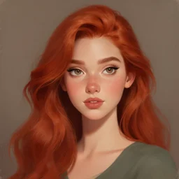 portrait of a young red haired woman. beautiful painting by ernesto ruiz velasco and carlos ortega elizalde and ashline on artstation. stunning smooth pretty character cartoon concept art.