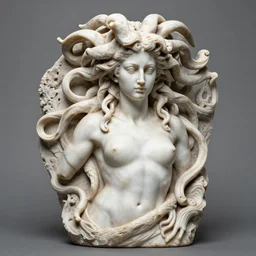 sculpture of medusa hyperrealistic style made by michelangelo