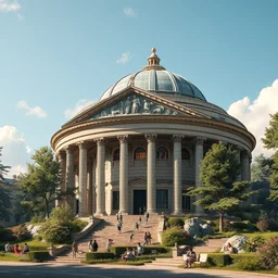 a beautiful photorealistic rendering of building nature athenaeum by john howe, jupiter, archdaily, wallpaper, highly detailed, trending on artstation.