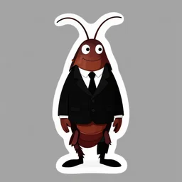 clean cel shaded vector art : : cockroach character securityguard : : black suit tie : : head torso legs feet : : horton hears a who! movie : : artstation