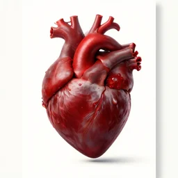 epic masterpiece of cinematographic hyperrealism where a beautiful red heart appears, the background of the image is white. realistic shaded lighting poster by craig mallismo, artgerm, jeremy lipkin and michael garmash, unreal engine, radiant light, detailed and intricate environment, digital art, art station trends