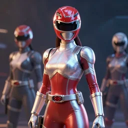 a woman wearing power ranger armor, 3 d, 4 k, cinematic lighting, volumetric lighting, ray tracing global illumination, ray tracing reflections, screen space reflections, ray traced, ray tracing ambient occlusion, anti - aliasing, ssao