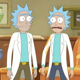 hank hill from king of the hill mixed with rick sanchez from rick and morty