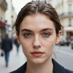 closeup potrait of Alizée in a Paris street, photograph, natural light, sharp, detailed face, magazine, press, photo, Steve McCurry, David Lazar, Canon, Nikon, focus
