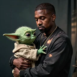 Kanye west with Yoda