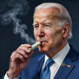 joe biden smoking a rolled marijuana joint, amazing detail, realistic digital art, artstation