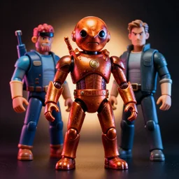 hyperrealistic rendering, shiny mars attacks martian by art of skinner and richard corben and jeff easley, product photography, action figure, sofubi, studio lighting, colored gels, rimlight, backlight