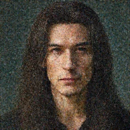 portrait of a man with long hairs, art by James Jean and Wayne Barlowe, high detail, cinematic, cgsociety 8k
