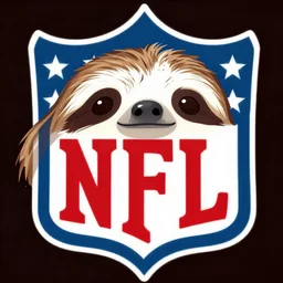 Sloth face in the style of NFL logo