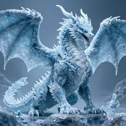 photorealistic demonic ice dragon in the style of michael whelan and gustave dore. hyperdetailed photorealism by greg rutkowski. 1 0 8 megapixels, 3 d finalrender, cinematic lighting