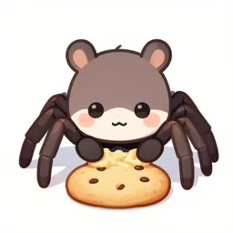 cute spider eating a cookie