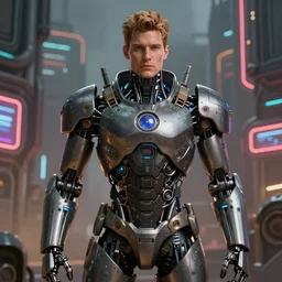 portrait of francesco totti with robotic grafts wearing super tech armor, hypertechnological world in the background, steampunk, cyber city, neon light, matte paiting, hyper detailed, artstation