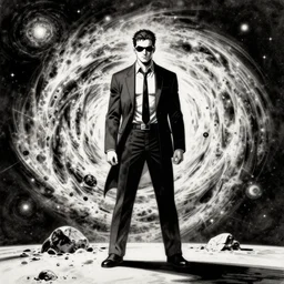 Rorschach from Watchmen as Eternity, space and galaxies, comic