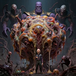 the platonic ideal of slime mold mandelbulb of cletus kasady ultimate carnage thanos dementor doctor manhattan chtulu nazgul, detailed, intricate, hyperrealism, intense, scary, decay, dmt, art by brock hofer and artgerm and greg rutkowski and alphonse mucha