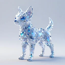 a alien dog made of crystal gems, bioluminiscense, fantasy art, digital art