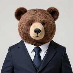 a high res bear wearing a suit, 4 k portrait