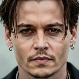 face macro shot, teen johnny depp, flat light, overcast