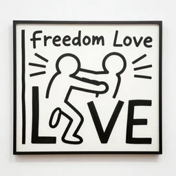 freedom and love, by keith haring