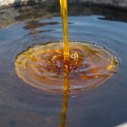 photo of petroleum film on water