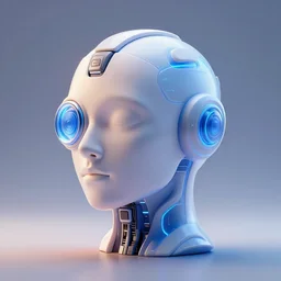 a 3 d object of futuristic ai head, 3 d render, octane