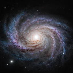 photograph of distant spiral galaxy, brilliant stars, astrophotography, NASA, 4K, Detailed, HDR