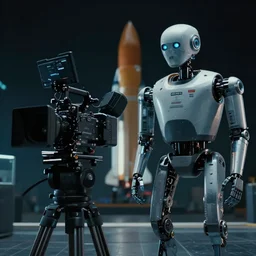 vfx film, spacex teslabot, flat color profile low - key lighting award winning photography arri alexa cinematography, hyper real photorealistic cinematic, atmospheric cool colorgrade