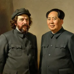 joseph stalin and mao tse dong, painted by rembrandt