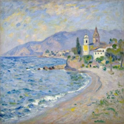 a beautiful mexican coast, painted by claude monet